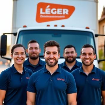 Équipe Déménagement Léger devant un camion